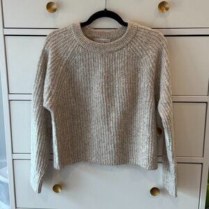 Design History Sequin Knit Sweater | Beige Neutral Sparkle Pullover | Size S